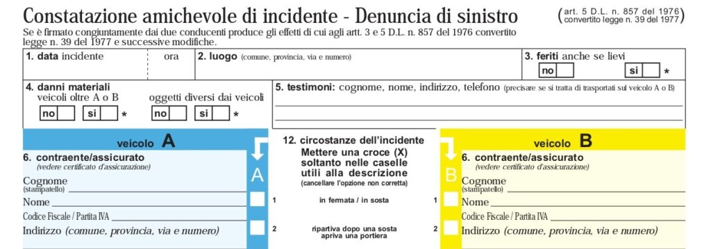 Come compilare il modulo blu